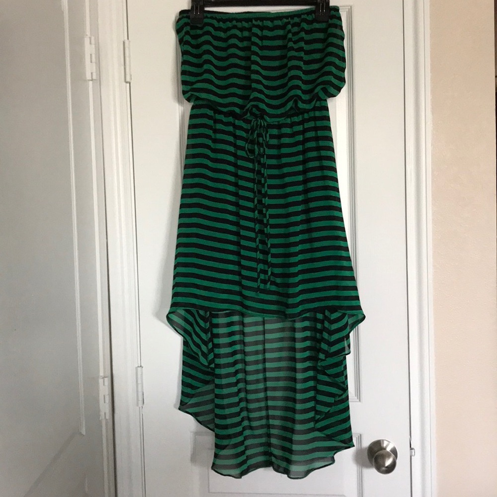 Hi-low strapless summer dress